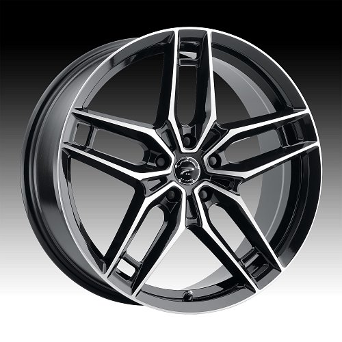 Platinum 464U Lotus Machined Gloss Black Custom Wheels 1